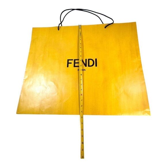 Fendi Yellow Shopping Bag w/ Handles 24” Extra Large Shoes Purse Gift Storage - Picture 5 of 5